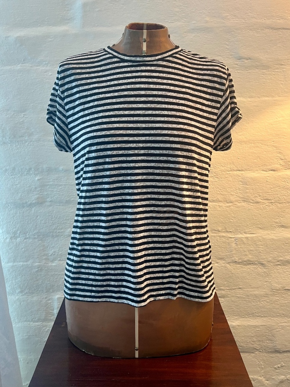 AllSaints Anna Burnout Leopard Pattern Stripe Tee 8